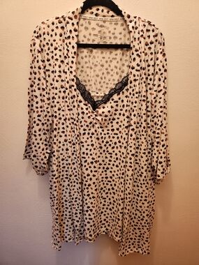 Nine West 2 Piece Animal Print Pajama Set Size XL